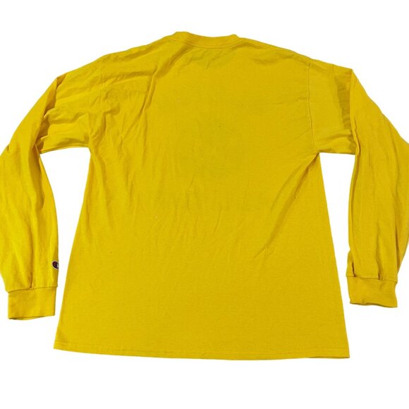 University of Michigan Champion Men's Long Sleeve Graphic T-Shirt Yellow Size L - Picture 5 of 5